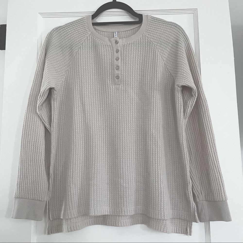 Z Supply Waffle Henley Long Sleeve Shirt